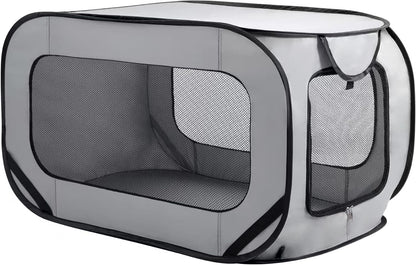Foldable Dog Kennel for Medium Dogs 36-inch, Portable Waterproof Dog Crate, Pop-Up Indoor/Outdoor Pet Cage & Car Seat Travel Bed (Grey)