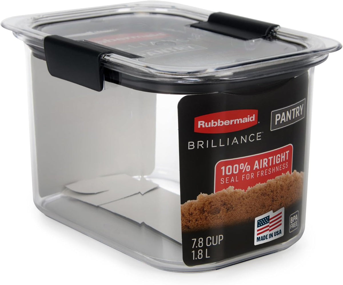 Brilliance 16-Cup Airtight Food Storage Container with Lid Clear/Grey - optimal for pantry organization flour sugar and food storage