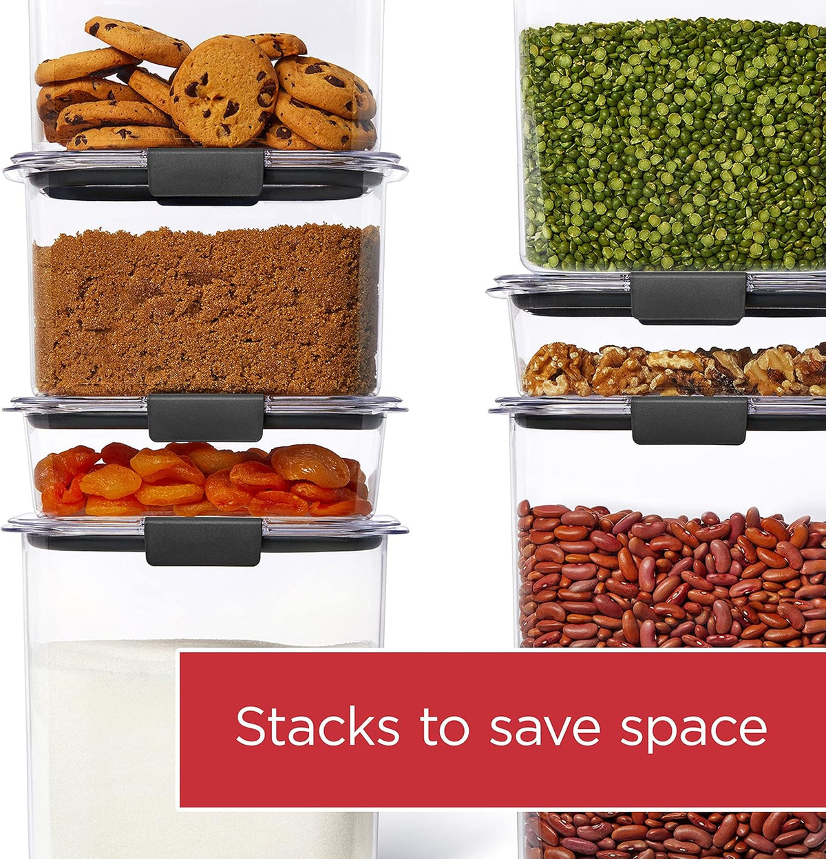Brilliance 16-Cup Airtight Food Storage Container with Lid Clear/Grey - optimal for pantry organization flour sugar and food storage