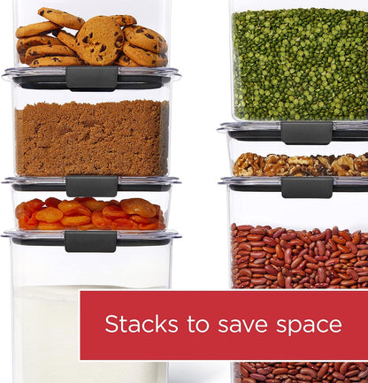 Brilliance 16-Cup Airtight Food Storage Container with Lid Clear/Grey - optimal for pantry organization flour sugar and food storage
