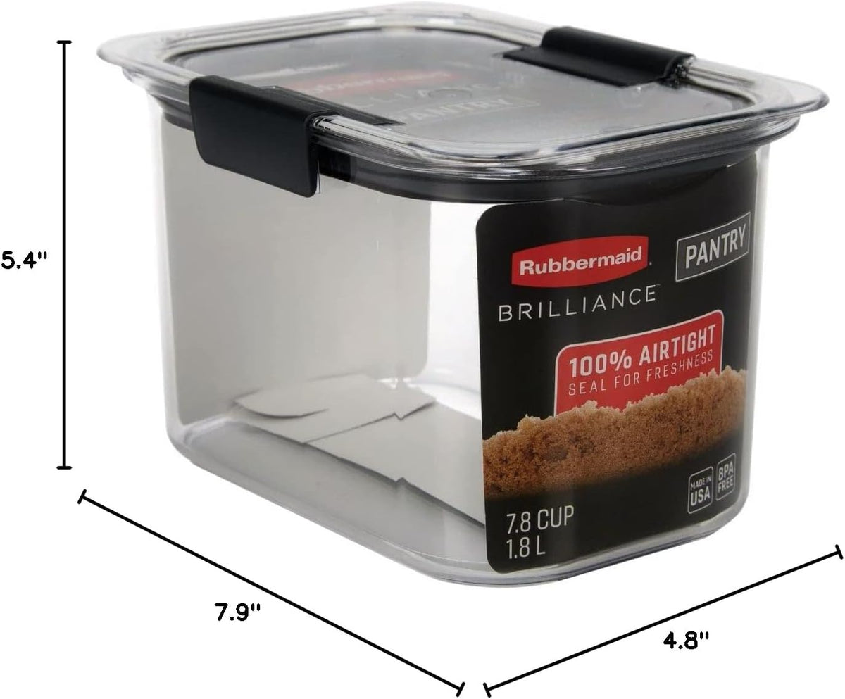 Brilliance 16-Cup Airtight Food Storage Container with Lid Clear/Grey - optimal for pantry organization flour sugar and food storage