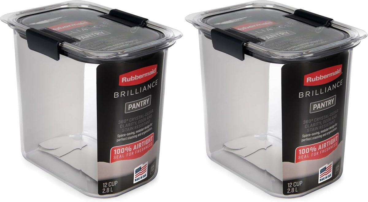 Brilliance 16-Cup Airtight Food Storage Container with Lid Clear/Grey - optimal for pantry organization flour sugar and food storage