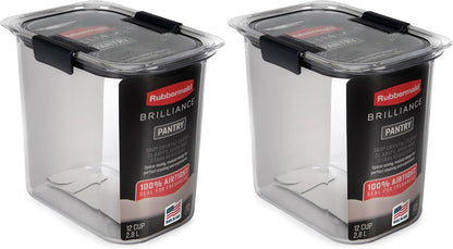 Brilliance 16-Cup Airtight Food Storage Container with Lid Clear/Grey - optimal for pantry organization flour sugar and food storage