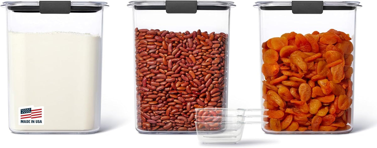 Brilliance 16-Cup Airtight Food Storage Container with Lid Clear/Grey - optimal for pantry organization flour sugar and food storage