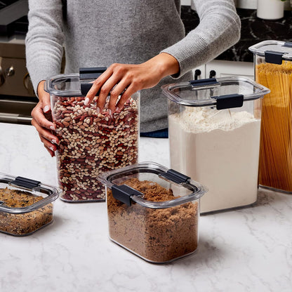 Brilliance 16-Cup Airtight Food Storage Container with Lid Clear/Grey - optimal for pantry organization flour sugar and food storage
