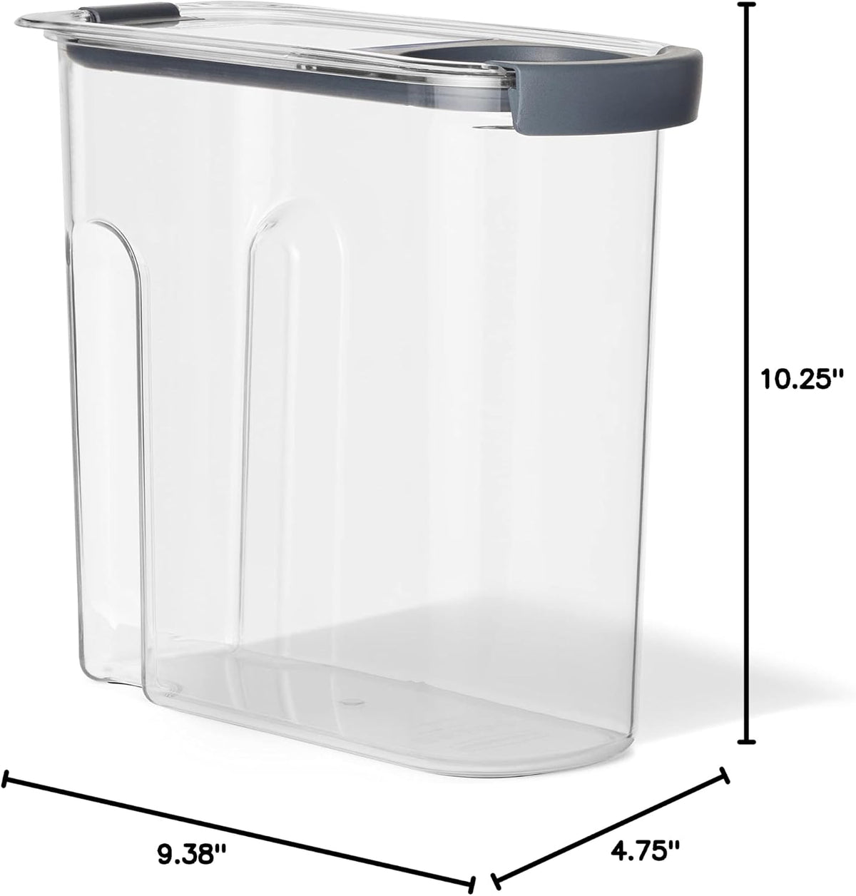 Brilliance 16-Cup Airtight Food Storage Container with Lid Clear/Grey - optimal for pantry organization flour sugar and food storage