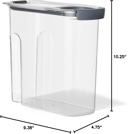 Brilliance 16-Cup Airtight Food Storage Container with Lid Clear/Grey - optimal for pantry organization flour sugar and food storage