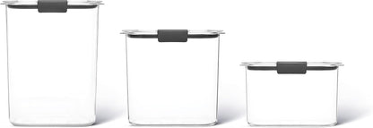 Brilliance 16-Cup Airtight Food Storage Container with Lid Clear/Grey - optimal for pantry organization flour sugar and food storage