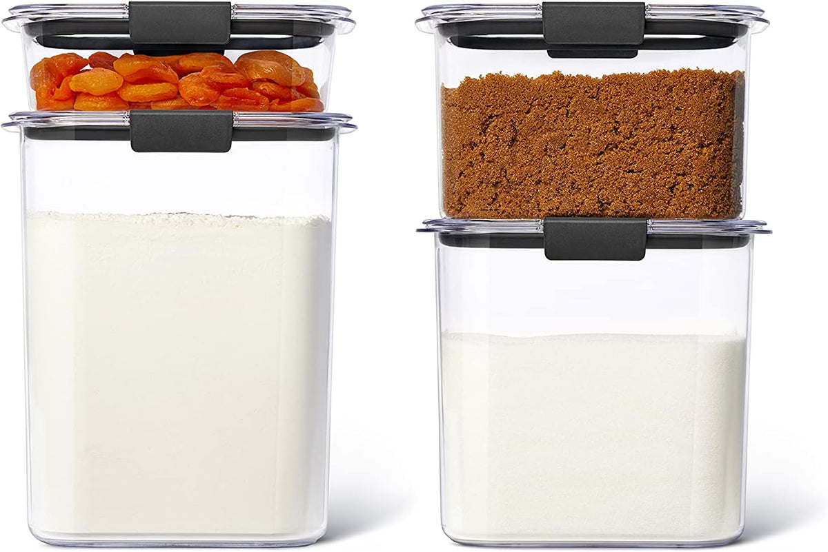 Brilliance 16-Cup Airtight Food Storage Container with Lid Clear/Grey - optimal for pantry organization flour sugar and food storage