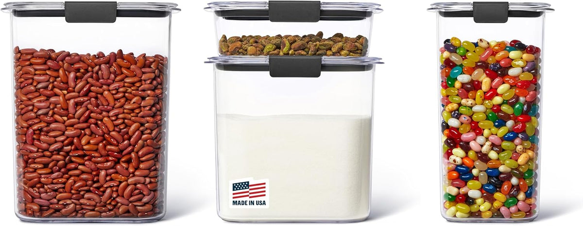 Brilliance 16-Cup Airtight Food Storage Container with Lid Clear/Grey - optimal for pantry organization flour sugar and food storage