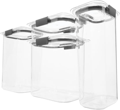 Brilliance 16-Cup Airtight Food Storage Container with Lid Clear/Grey - optimal for pantry organization flour sugar and food storage