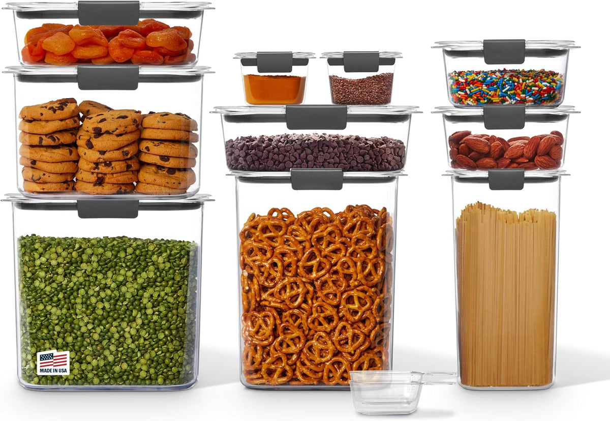 Brilliance 16-Cup Airtight Food Storage Container with Lid Clear/Grey - optimal for pantry organization flour sugar and food storage