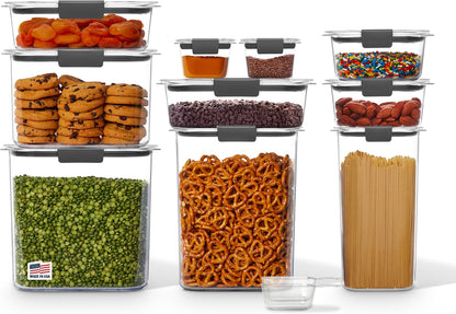 Brilliance 16-Cup Airtight Food Storage Container with Lid Clear/Grey - optimal for pantry organization flour sugar and food storage