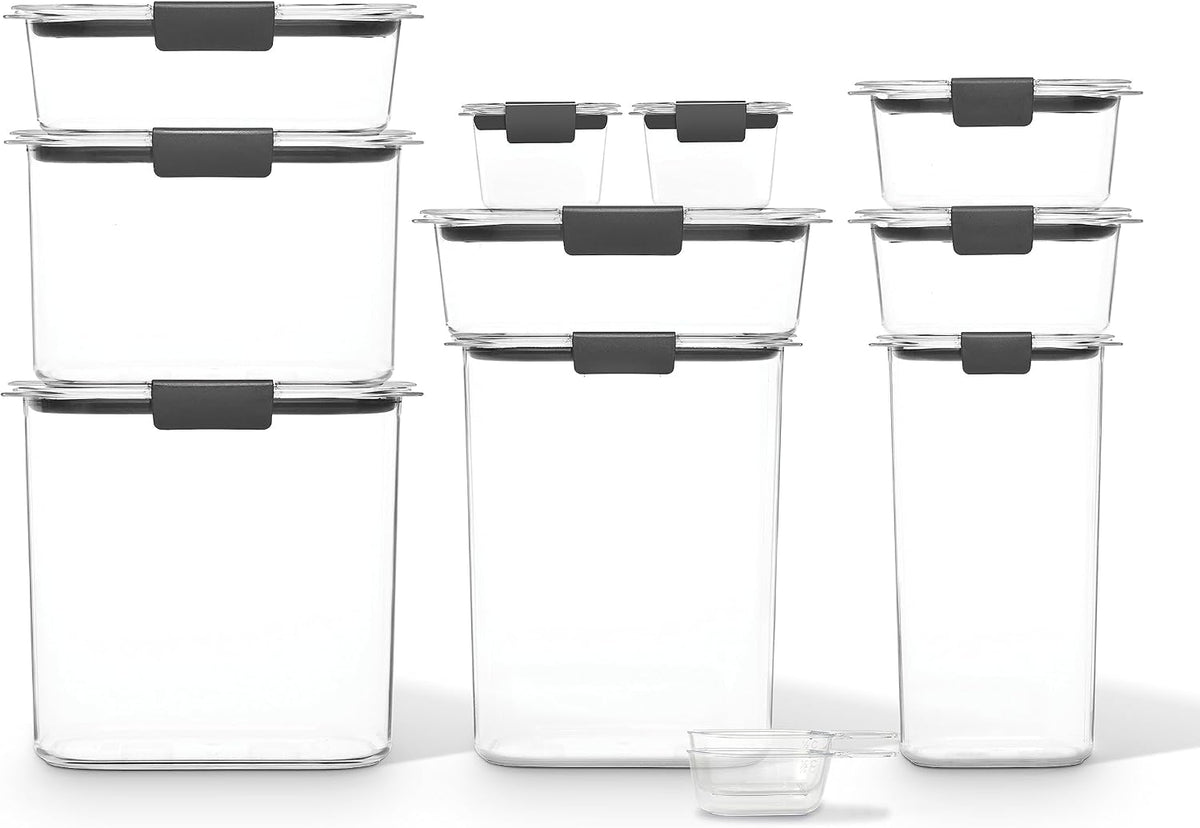 Brilliance 16-Cup Airtight Food Storage Container with Lid Clear/Grey - optimal for pantry organization flour sugar and food storage