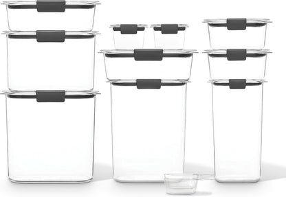 Brilliance 16-Cup Airtight Food Storage Container with Lid Clear/Grey - optimal for pantry organization flour sugar and food storage