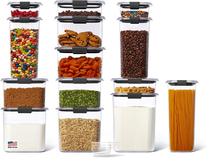 Brilliance 16-Cup Airtight Food Storage Container with Lid Clear/Grey - optimal for pantry organization flour sugar and food storage