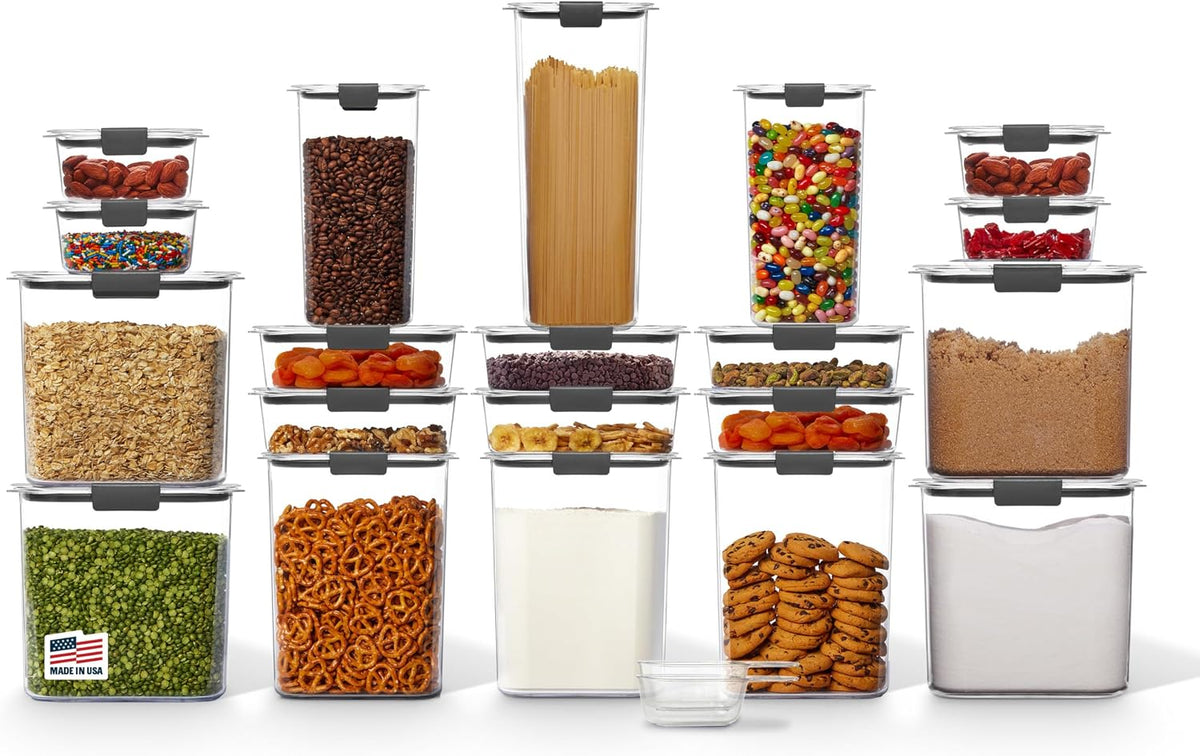 Brilliance 16-Cup Airtight Food Storage Container with Lid Clear/Grey - optimal for pantry organization flour sugar and food storage