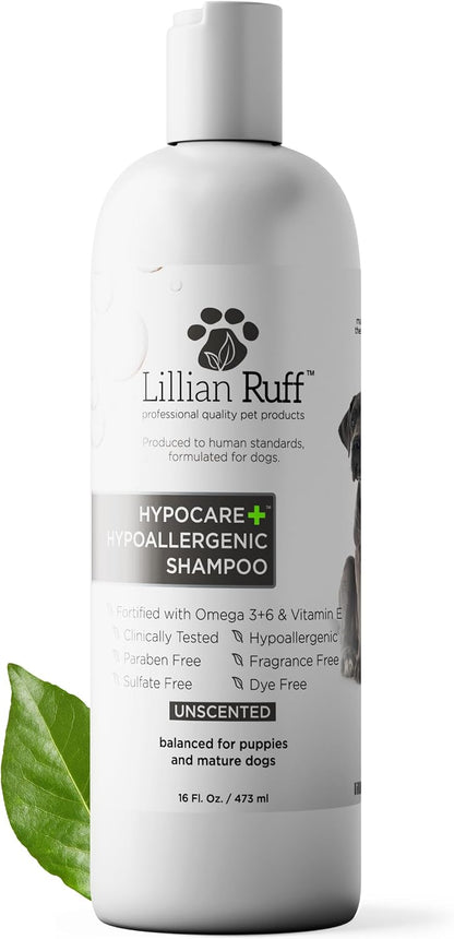 PRO Formula Deodorizing Oatmeal Dog Shampoo - Calms Itching & Allergies, Ultra-Nourishing Dry Skin Relief - Oatmeal, Aloe, Coconut Oil, Lavender & Provitamin B5 - Made in USA 16oz+Brush