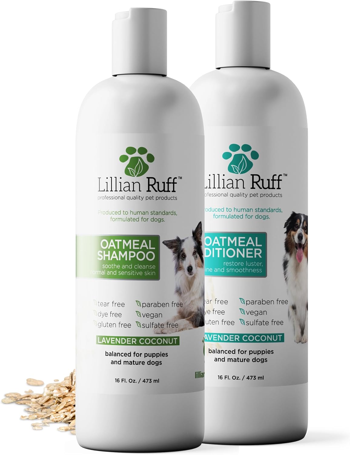 PRO Formula Deodorizing Oatmeal Dog Shampoo - Calms Itching & Allergies, Ultra-Nourishing Dry Skin Relief - Oatmeal, Aloe, Coconut Oil, Lavender & Provitamin B5 - Made in USA 16oz+Brush