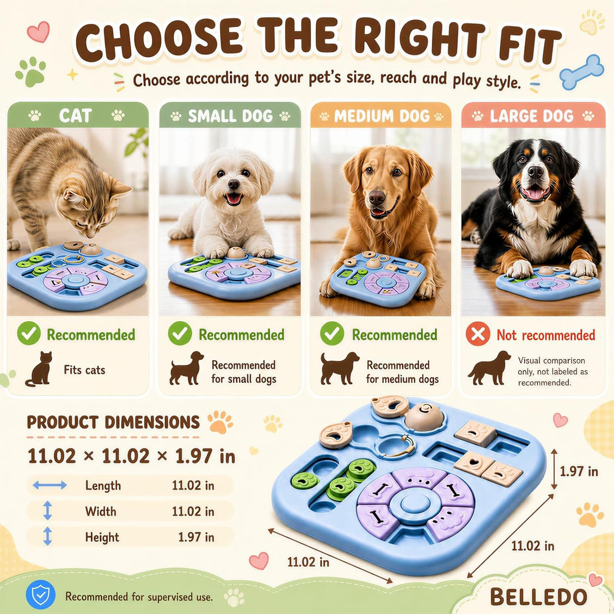 Interactive Dog Puzzle Toys for Smart Dogs - Mental Stimulation Puzzle Toys for Small & Medium Dogs, Treat Dispensing Dog Enrichment Toys for Beginner Dogs
