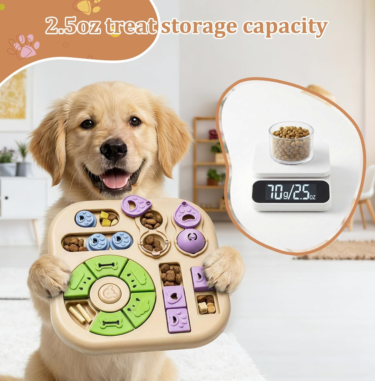 Interactive Dog Puzzle Toys for Smart Dogs - Mental Stimulation Puzzle Toys for Small & Medium Dogs, Treat Dispensing Dog Enrichment Toys for Beginner Dogs