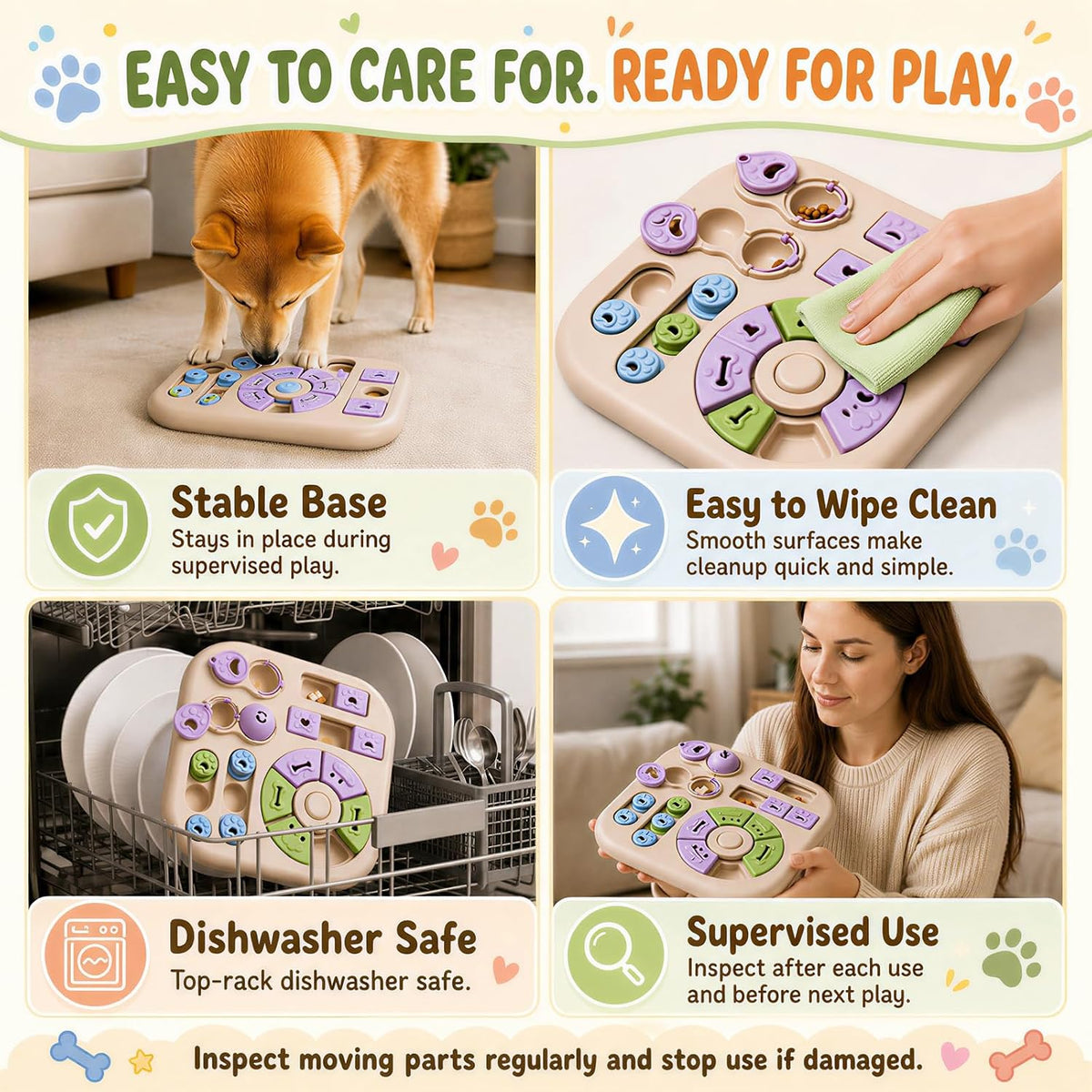 Interactive Dog Puzzle Toys for Smart Dogs - Mental Stimulation Puzzle Toys for Small & Medium Dogs, Treat Dispensing Dog Enrichment Toys for Beginner Dogs