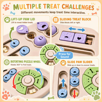 Interactive Dog Puzzle Toys for Smart Dogs - Mental Stimulation Puzzle Toys for Small & Medium Dogs, Treat Dispensing Dog Enrichment Toys for Beginner Dogs