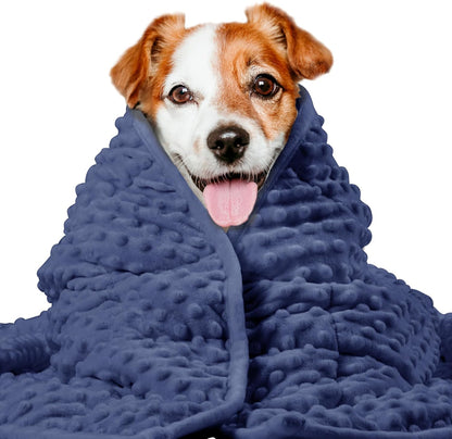 Weighted Blanket for Pets | Thunder Blanket for Dogs Anxiety | Premium Soft Minky | Relaxation & Calming & Anti Anxiety | Used in Car, Bed, Couch | Blue Grey Star, Washable Small (24"x32")
