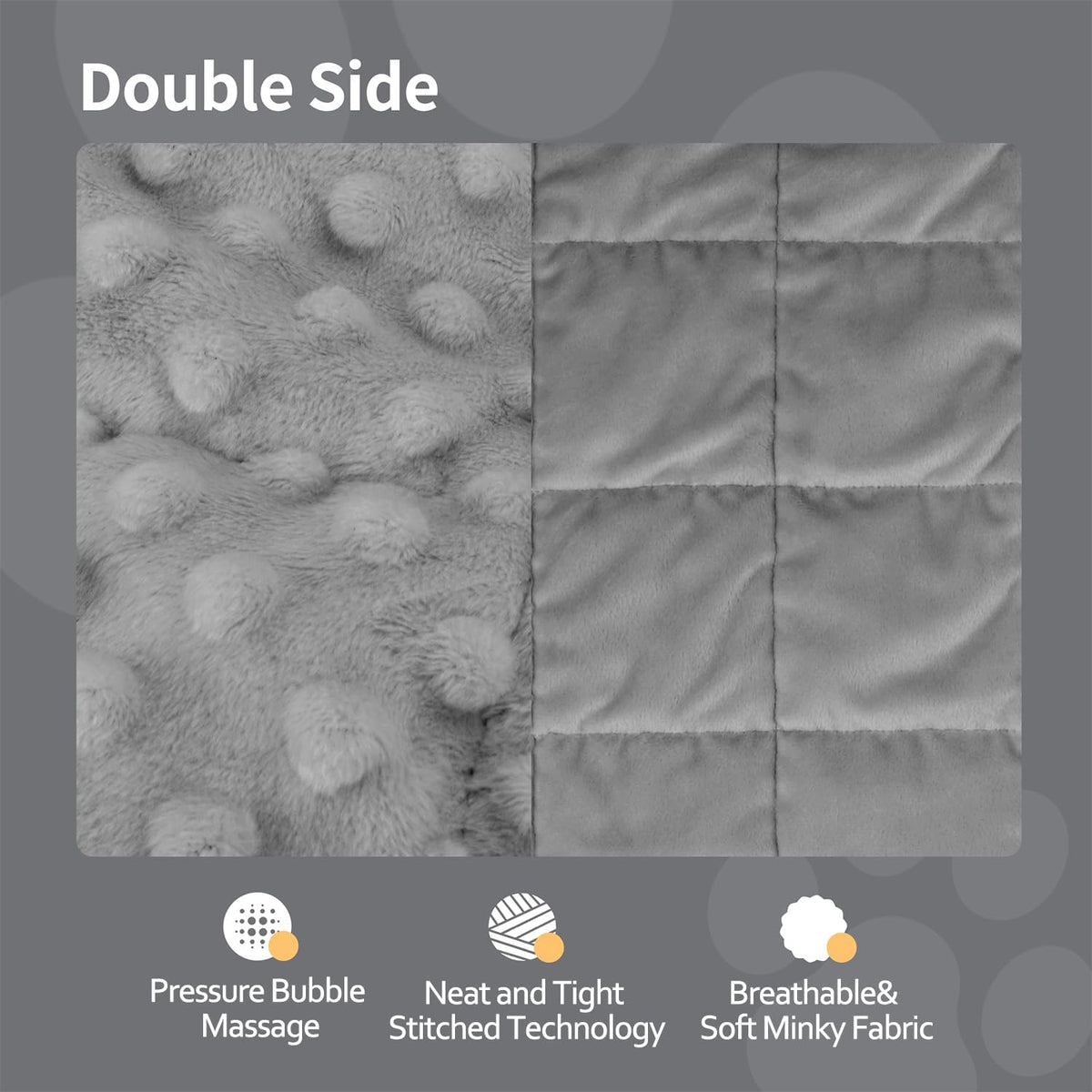 Weighted Blanket for Pets | Thunder Blanket for Dogs Anxiety | Premium Soft Minky | Relaxation & Calming & Anti Anxiety | Used in Car, Bed, Couch | Blue Grey Star, Washable Small (24"x32")