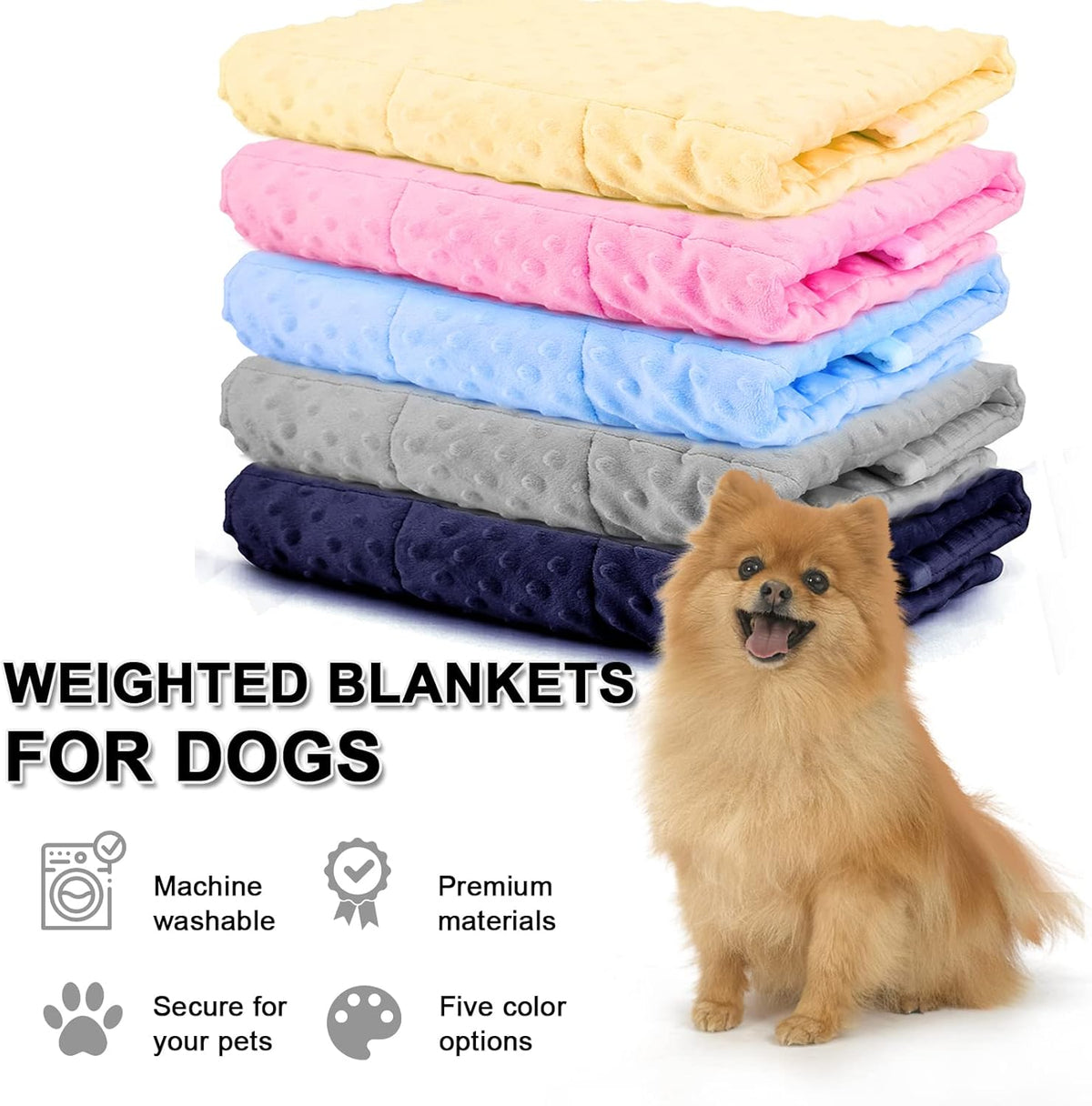 Weighted Blanket for Pets | Thunder Blanket for Dogs Anxiety | Premium Soft Minky | Relaxation & Calming & Anti Anxiety | Used in Car, Bed, Couch | Blue Grey Star, Washable Small (24"x32")