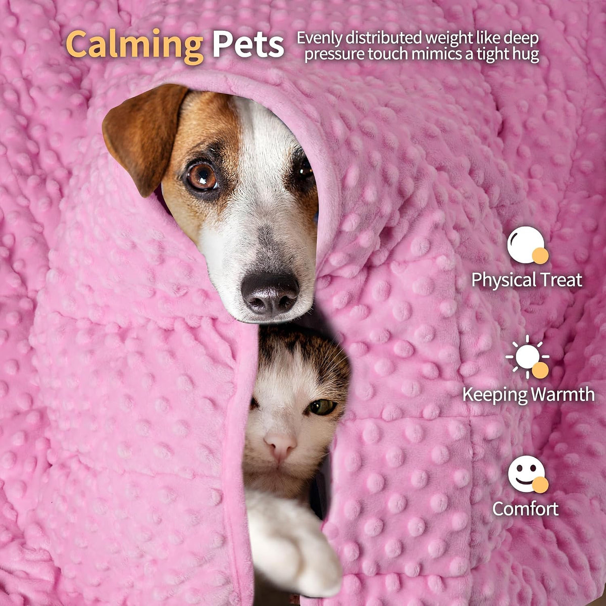 Weighted Blanket for Pets | Thunder Blanket for Dogs Anxiety | Premium Soft Minky | Relaxation & Calming & Anti Anxiety | Used in Car, Bed, Couch | Blue Grey Star, Washable Small (24"x32")