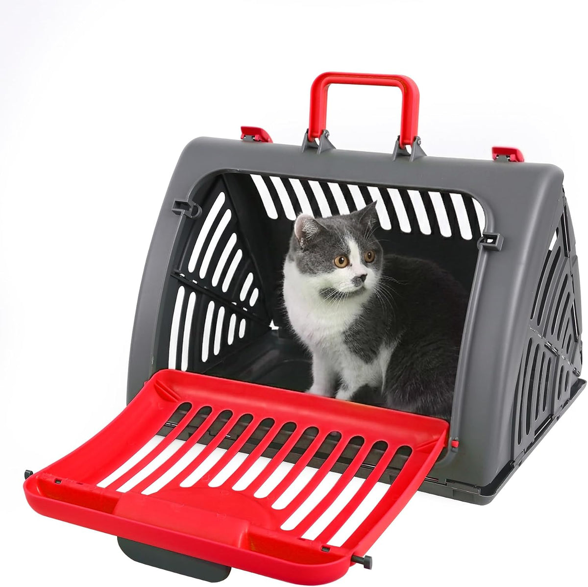 Foldable Portable Pet Carrier, Cat Carrier with Opening Door