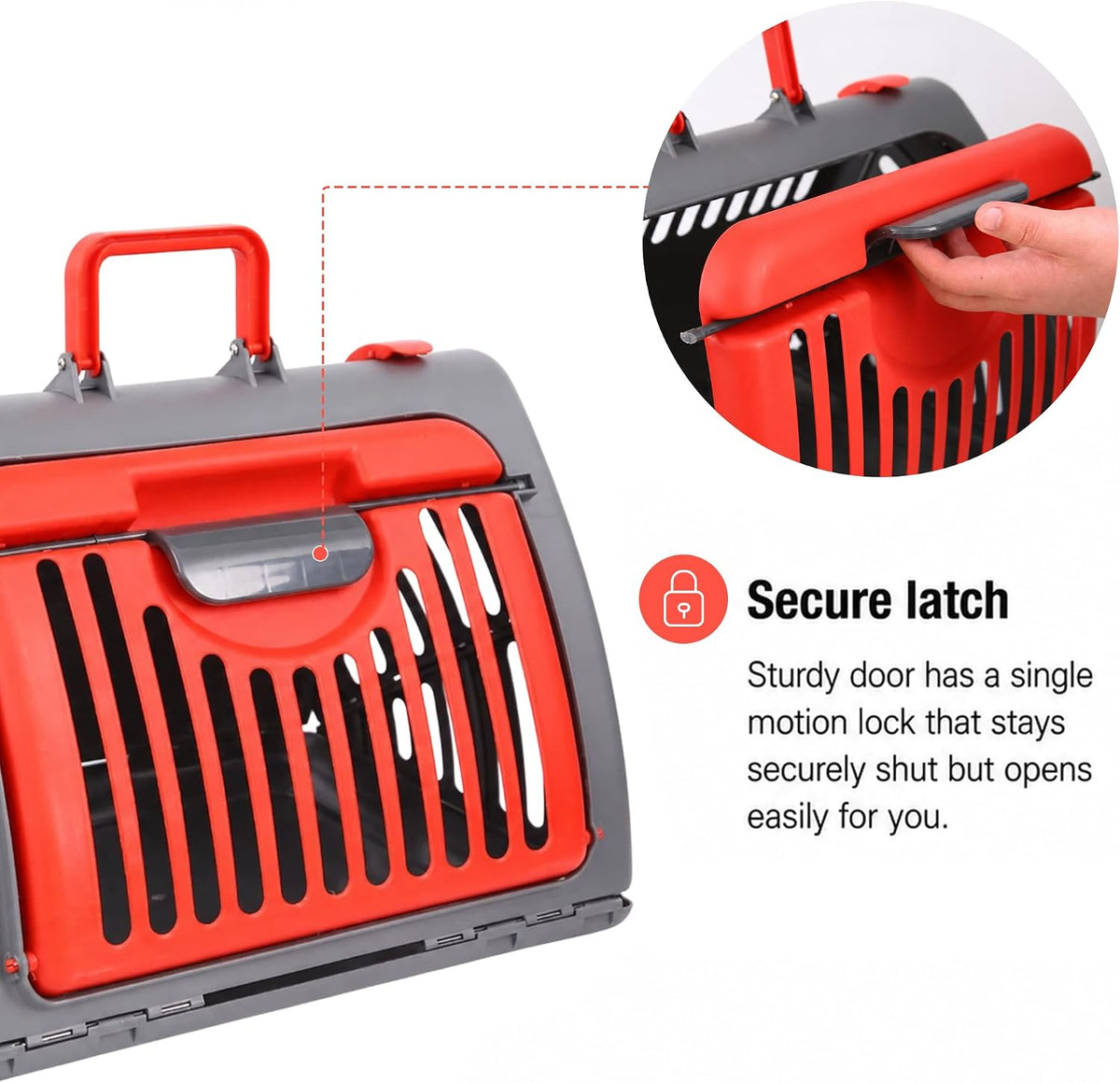 Foldable Portable Pet Carrier, Cat Carrier with Opening Door