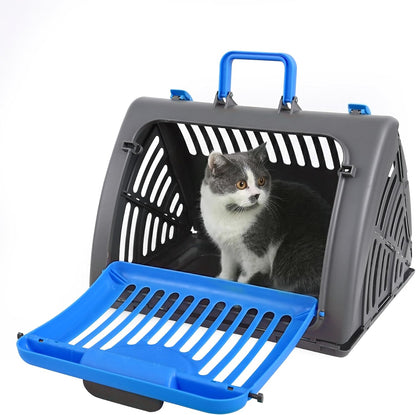 Foldable Portable Pet Carrier, Cat Carrier with Opening Door
