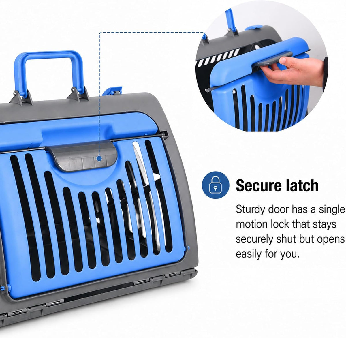 Foldable Portable Pet Carrier, Cat Carrier with Opening Door