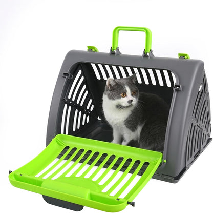 Foldable Portable Pet Carrier, Cat Carrier with Opening Door