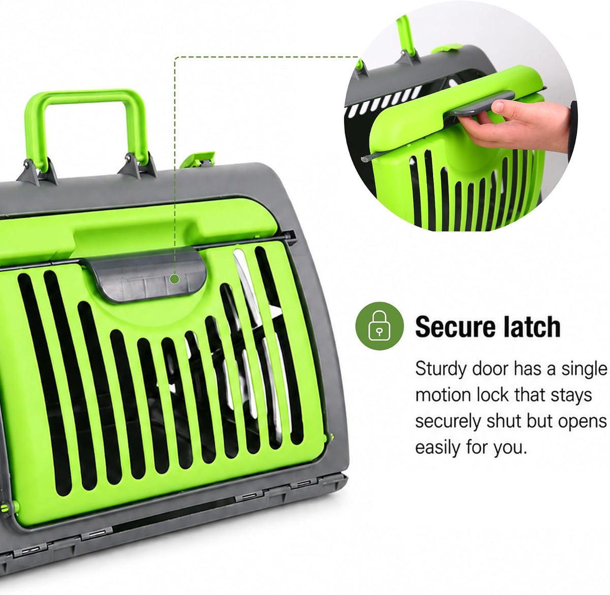 Foldable Portable Pet Carrier, Cat Carrier with Opening Door