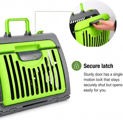Foldable Portable Pet Carrier, Cat Carrier with Opening Door
