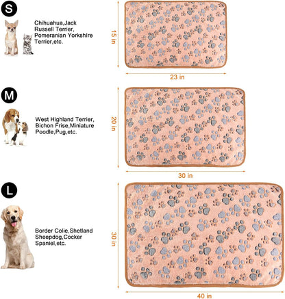 3 Pack Fleece Pet Blankets Warm Bed Throw for Dogs & Cats 23x15in