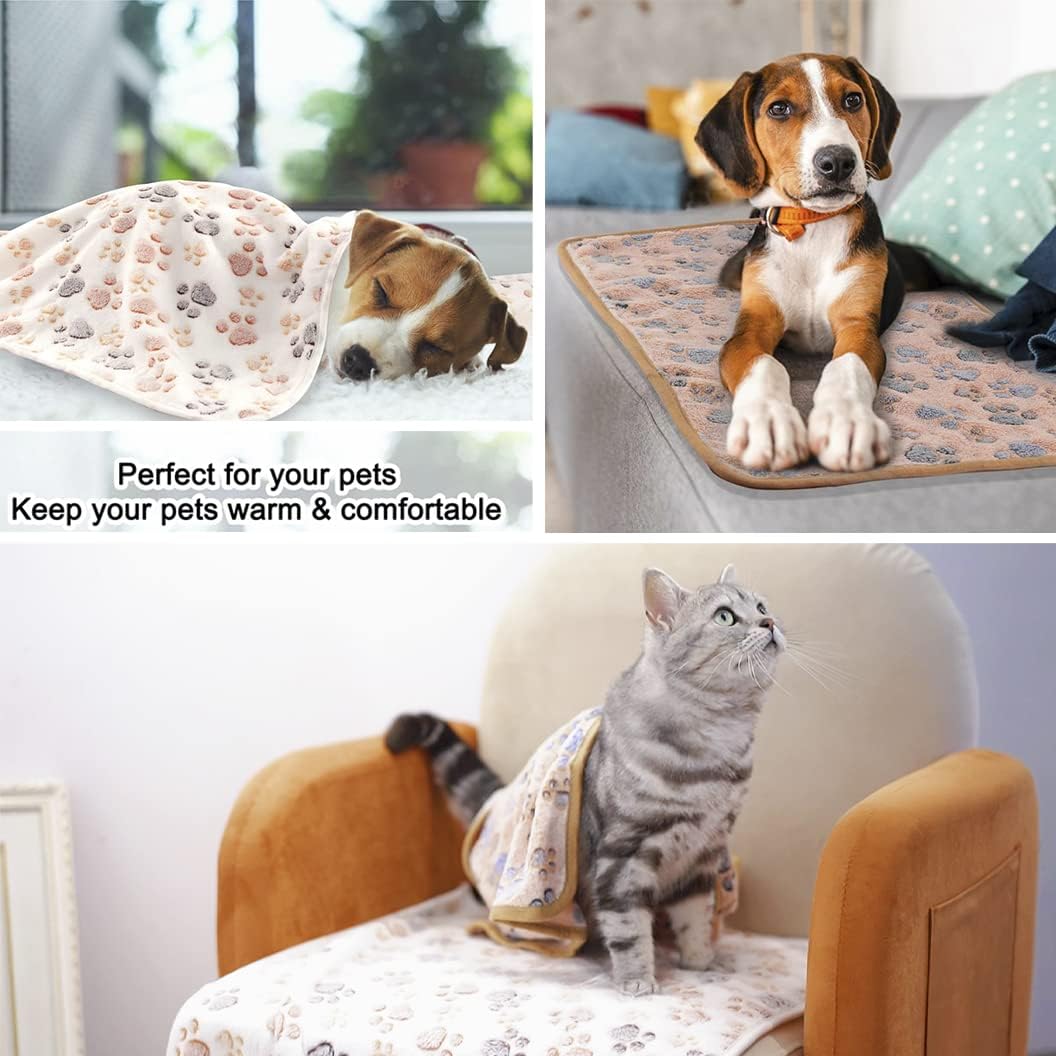 3 Pack Fleece Pet Blankets Warm Bed Throw for Dogs & Cats 23x15in