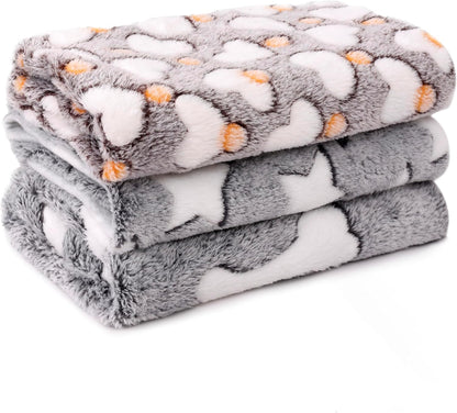 3 Pack Fleece Pet Blankets Warm Bed Throw for Dogs & Cats 23x15in