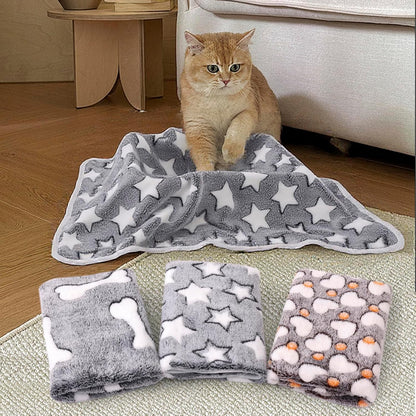 3 Pack Fleece Pet Blankets Warm Bed Throw for Dogs & Cats 23x15in