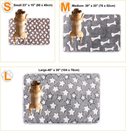 3 Pack Fleece Pet Blankets Warm Bed Throw for Dogs & Cats 23x15in
