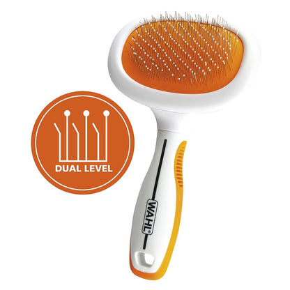 Premium Patented Dual Level Sensitive Skin Pet Slicker Brush | Brush, Deshed & Groom Dogs & Cats With Comfortable Ergonomic Handle – Model 858500