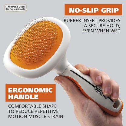 Premium Patented Dual Level Sensitive Skin Pet Slicker Brush | Brush, Deshed & Groom Dogs & Cats With Comfortable Ergonomic Handle – Model 858500