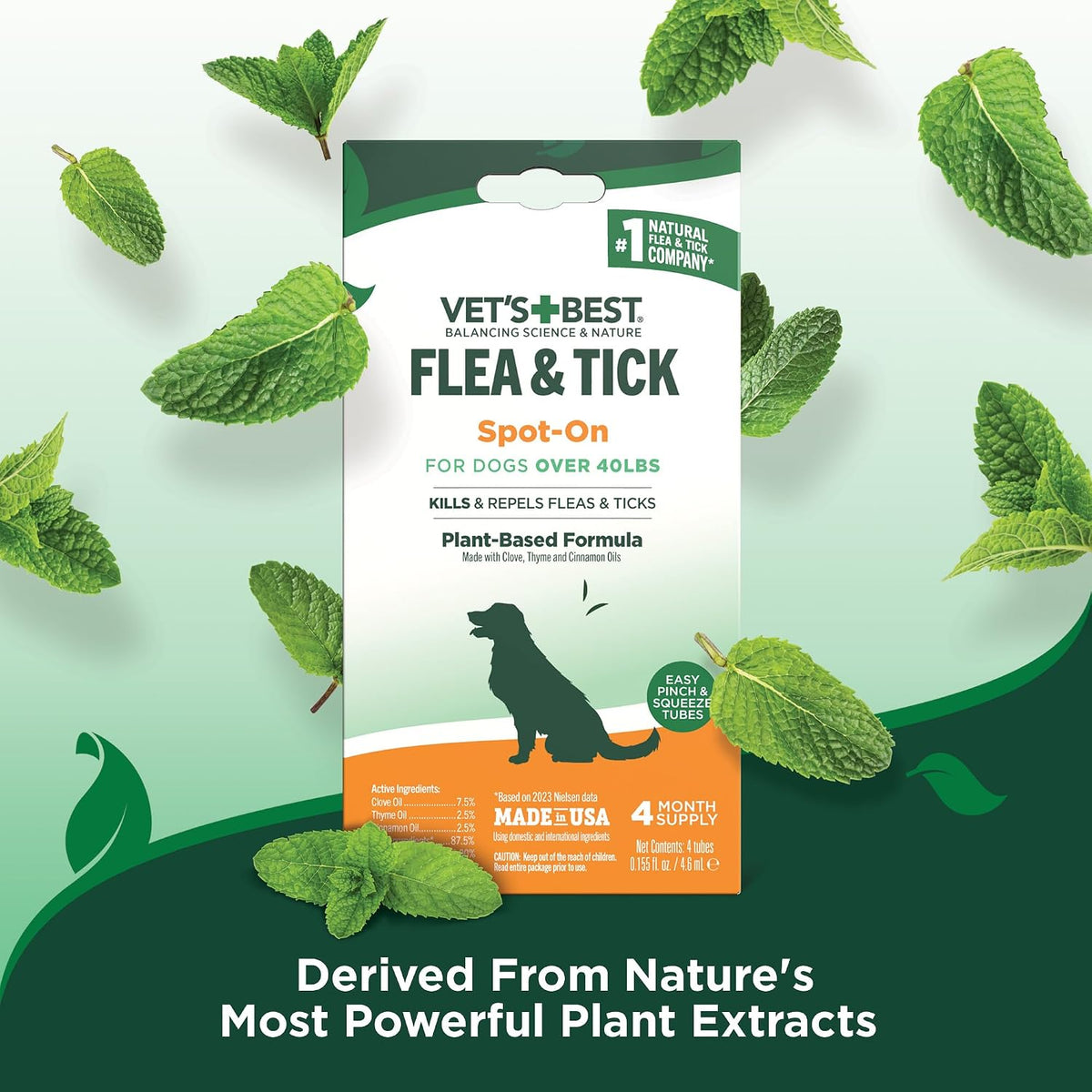 Flea & Tick Drops for Small Dogs, Spot On Treatment, 4mo Supply