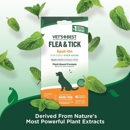 Flea & Tick Drops for Small Dogs, Spot On Treatment, 4mo Supply