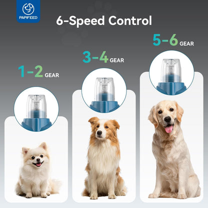 Dog Nail Grinder, Pet Nail Grinder with 6 Speeds Quiet Motor, LED Light and Dust Collection, Rechargeable Dog Nail Trimmer for Small Medium Large Dogs Cats, Type-C Grooming Kit