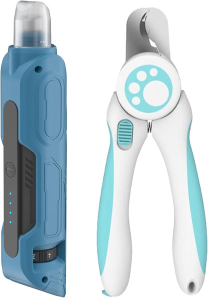 Dog Nail Grinder, Pet Nail Grinder with 6 Speeds Quiet Motor, LED Light and Dust Collection, Rechargeable Dog Nail Trimmer for Small Medium Large Dogs Cats, Type-C Grooming Kit