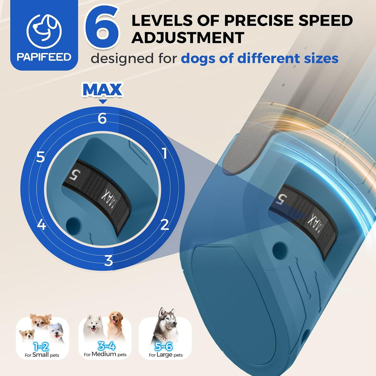Dog Nail Grinder, Pet Nail Grinder with 6 Speeds Quiet Motor, LED Light and Dust Collection, Rechargeable Dog Nail Trimmer for Small Medium Large Dogs Cats, Type-C Grooming Kit